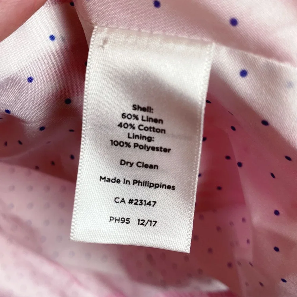 Talbots Aberdeen Linen Blend Pink and White Stripe Women's Blazer, Size 14W - Picture 9 of 11